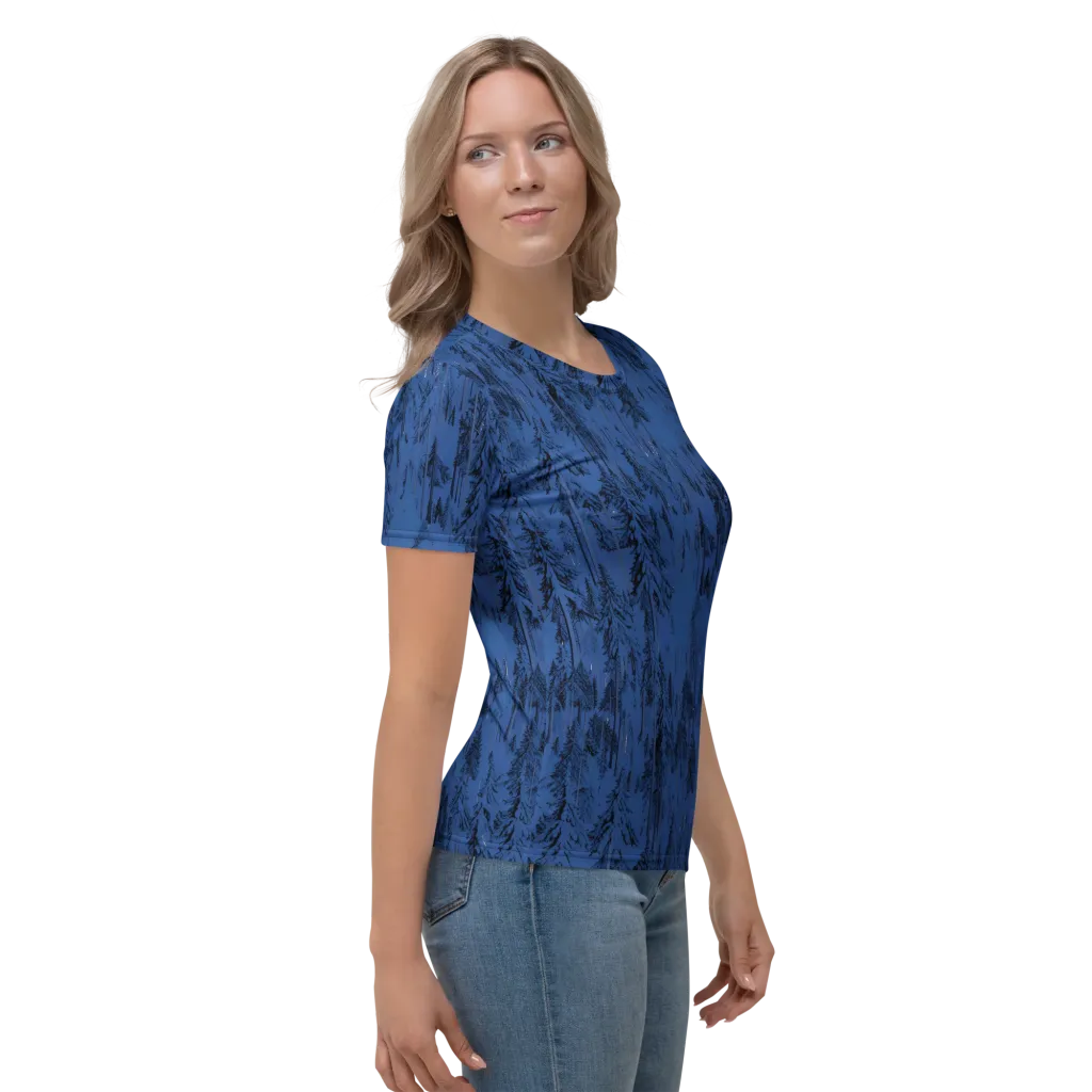 Bluewood Nocturne on Women's Crew Neck T-Shirt — Right