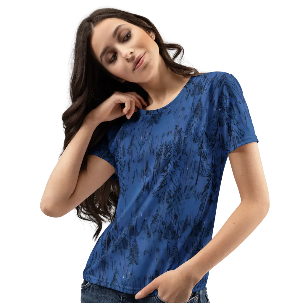 Bluewood Nocturne on Women's Crew Neck T-Shirt — Left Front