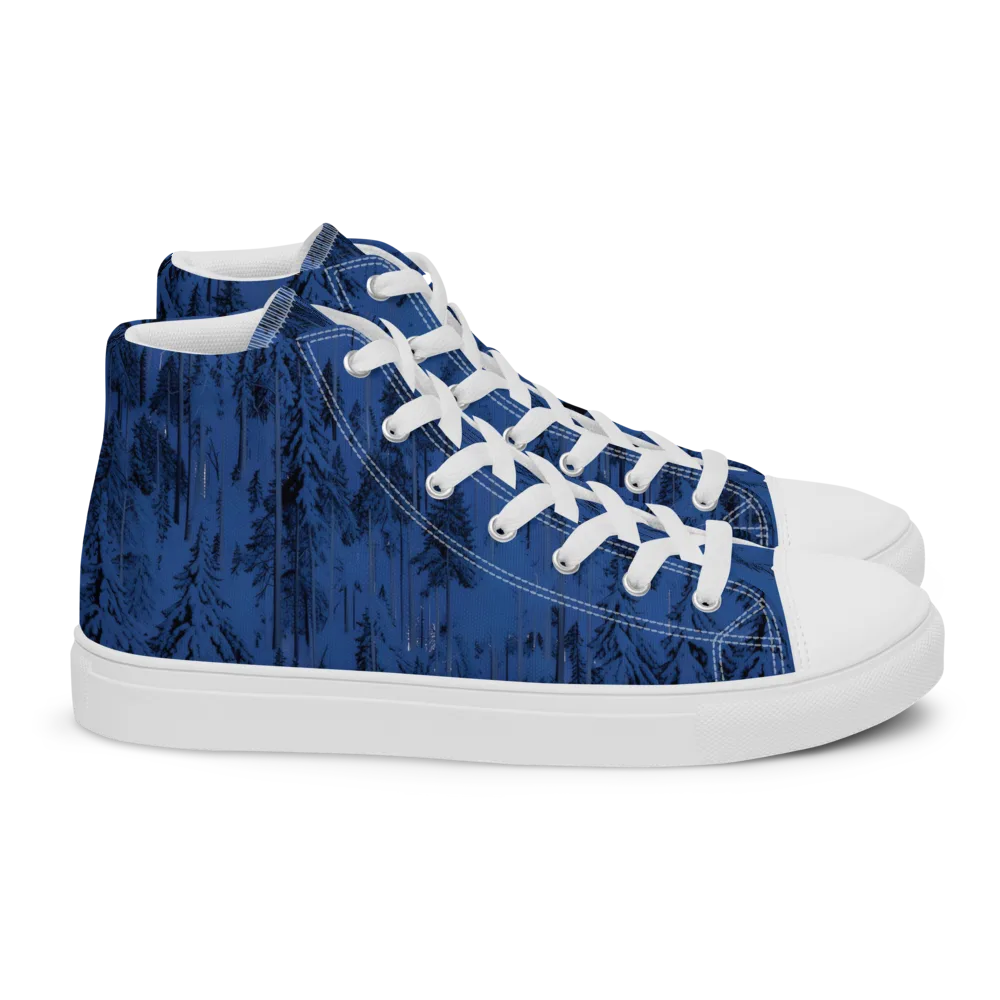 Bluewood Nocturne on Women's High Top Canvas Shoes — Right