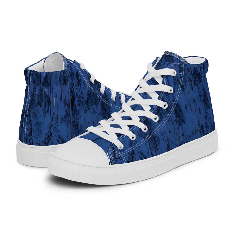 Bluewood Nocturne on Women's High Top Canvas Shoes — Left