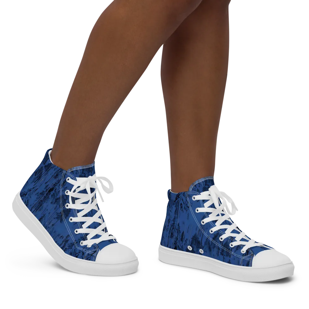 Bluewood Nocturne on Women's High Top Canvas Shoes — Right