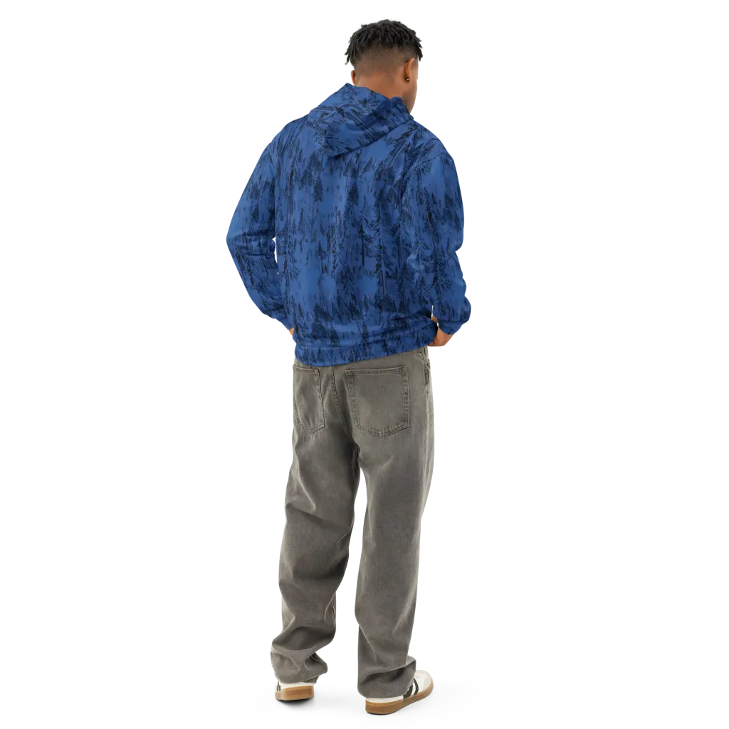 Bluewood Nocturne on Cotton Hoodie — Back