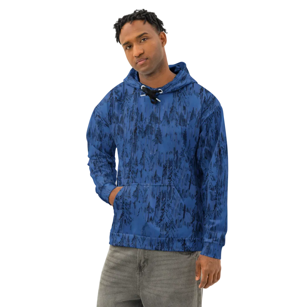 Bluewood Nocturne on Cotton Hoodie — Left Front
