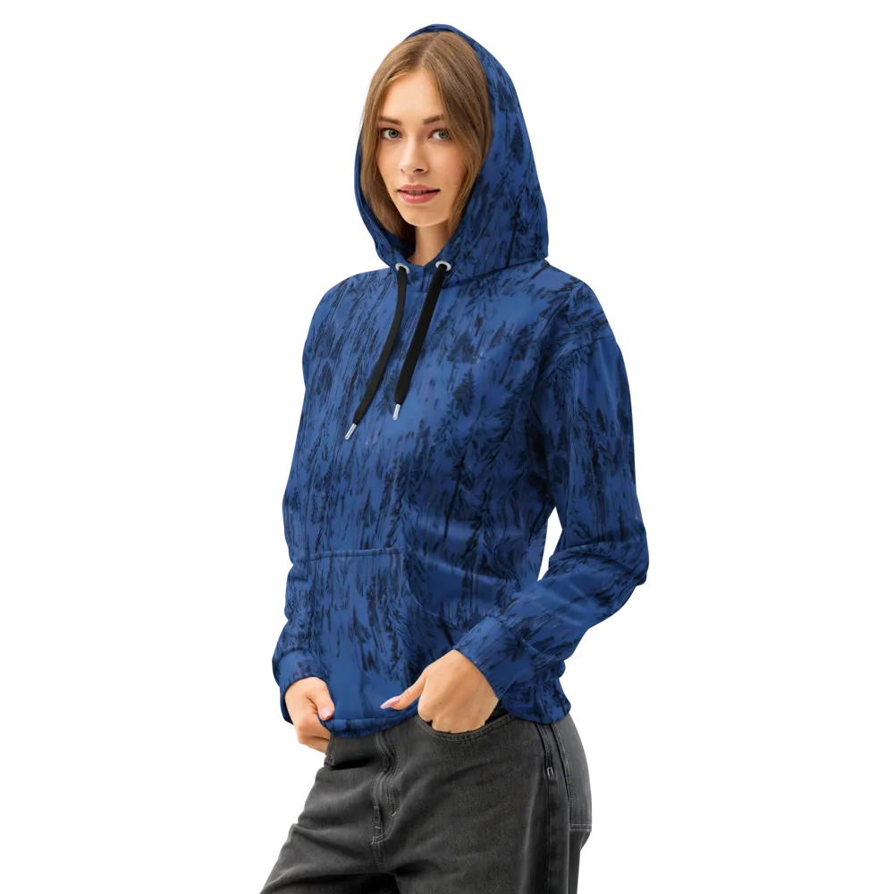 Bluewood Nocturne on Cotton Hoodie — Left Front