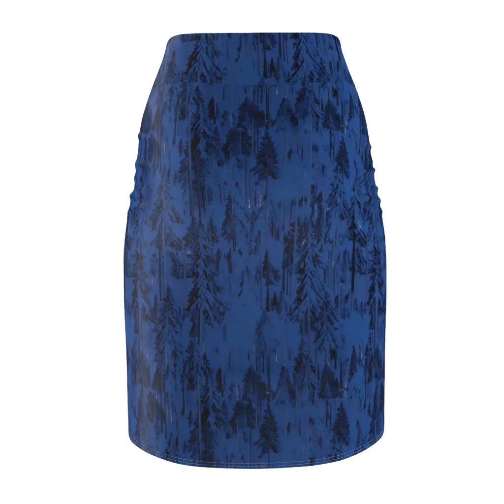 Bluewood Nocturne on Pencil Skirt — Back