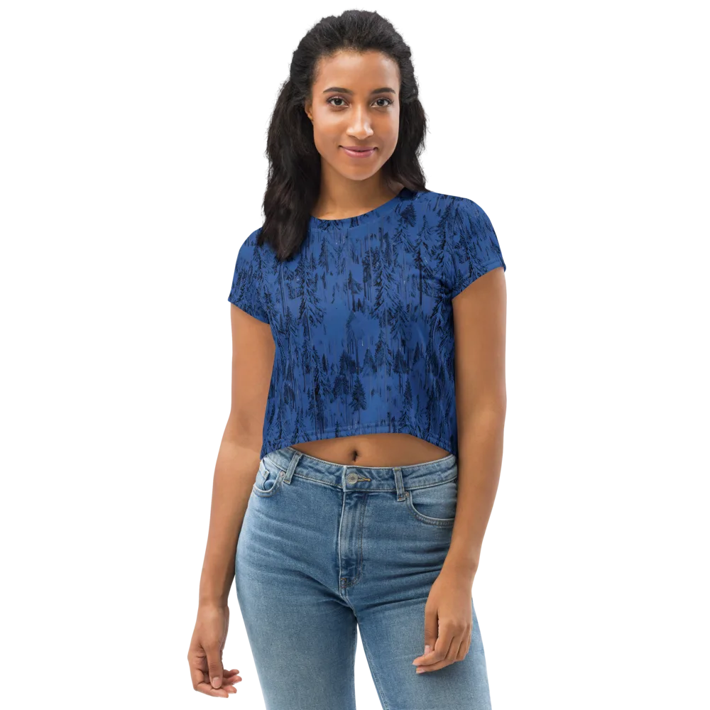 Bluewood Nocturne on Crop Tee — Front