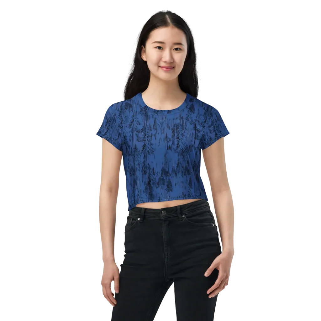 Bluewood Nocturne on Crop Tee — Front