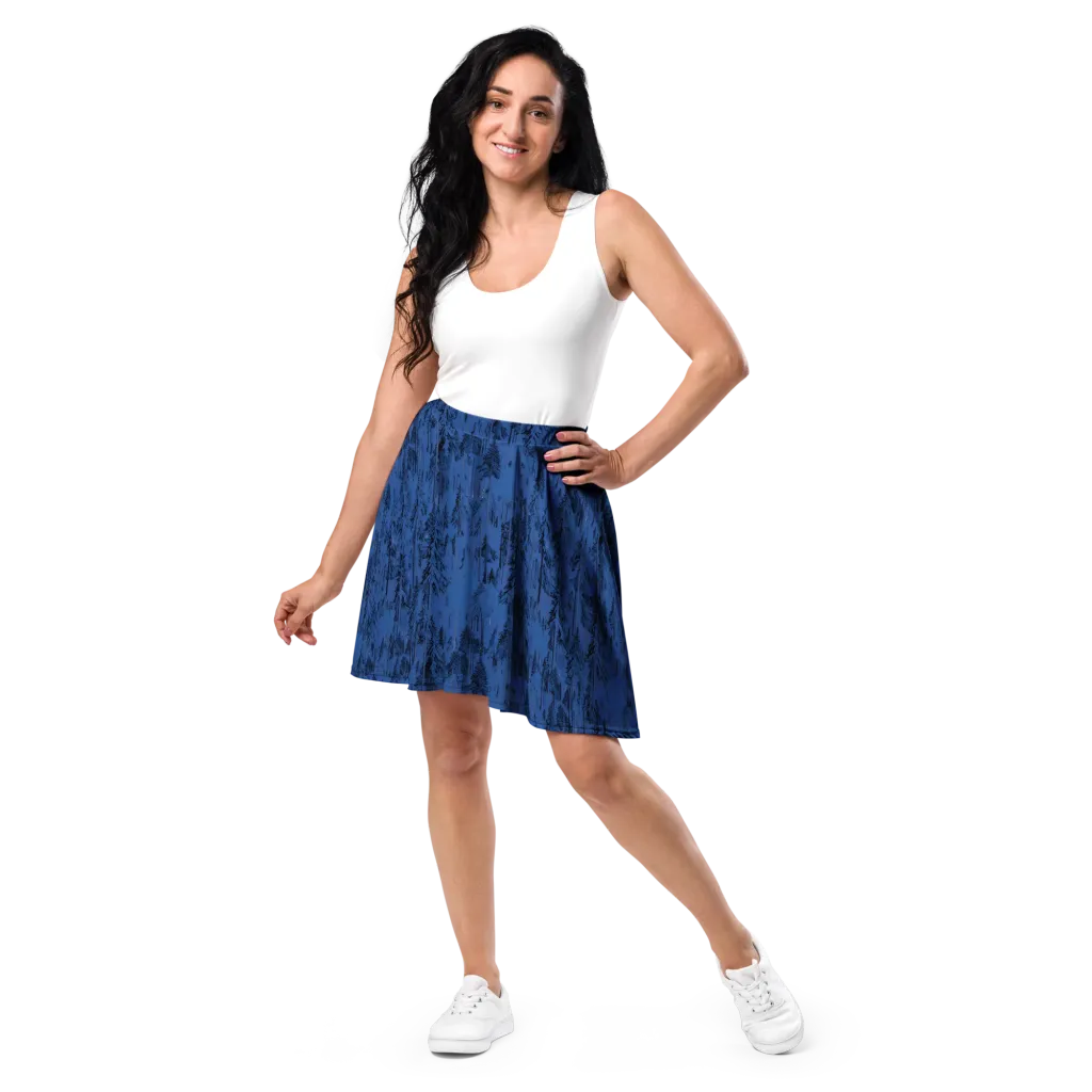 Bluewood Nocturne on Skater Skirt — Front