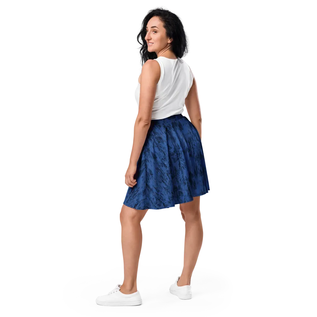 Bluewood Nocturne on Skater Skirt — Back