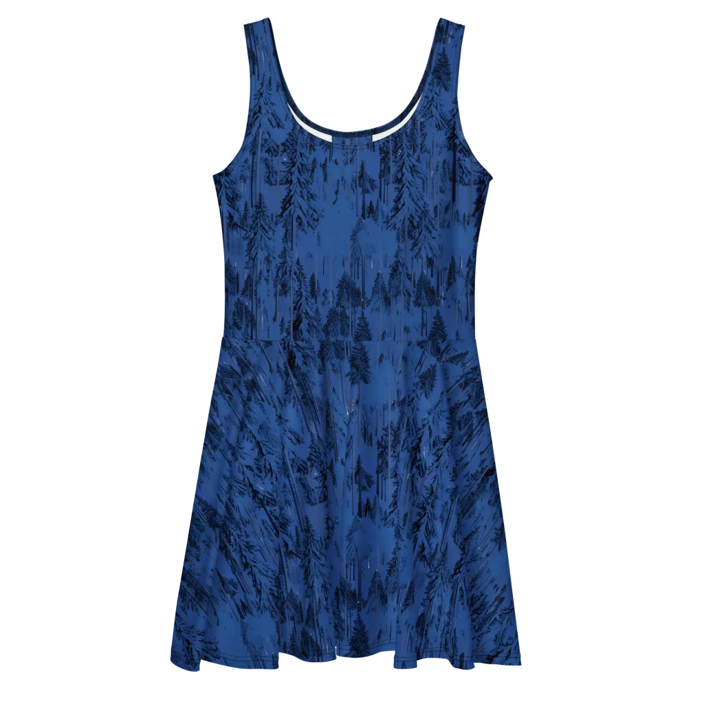 Bluewood Nocturne on Skater Dress — Front