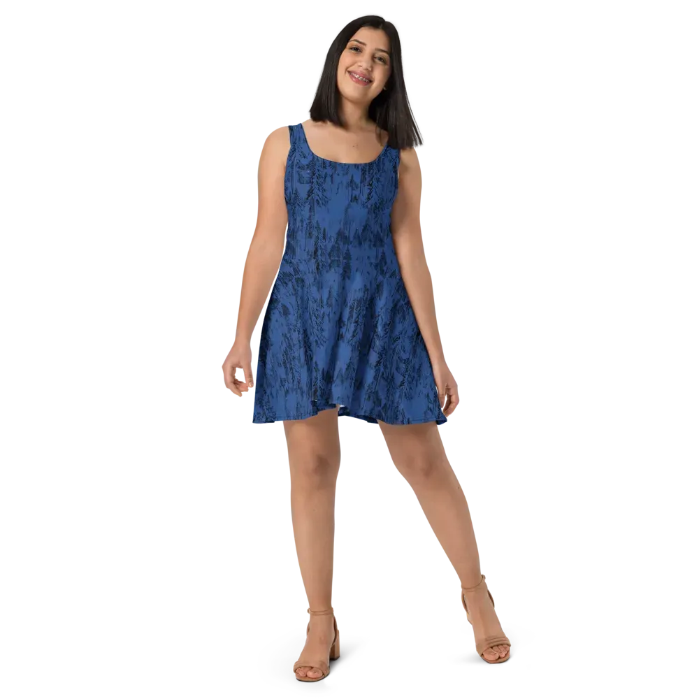 Bluewood Nocturne on Skater Dress — Front