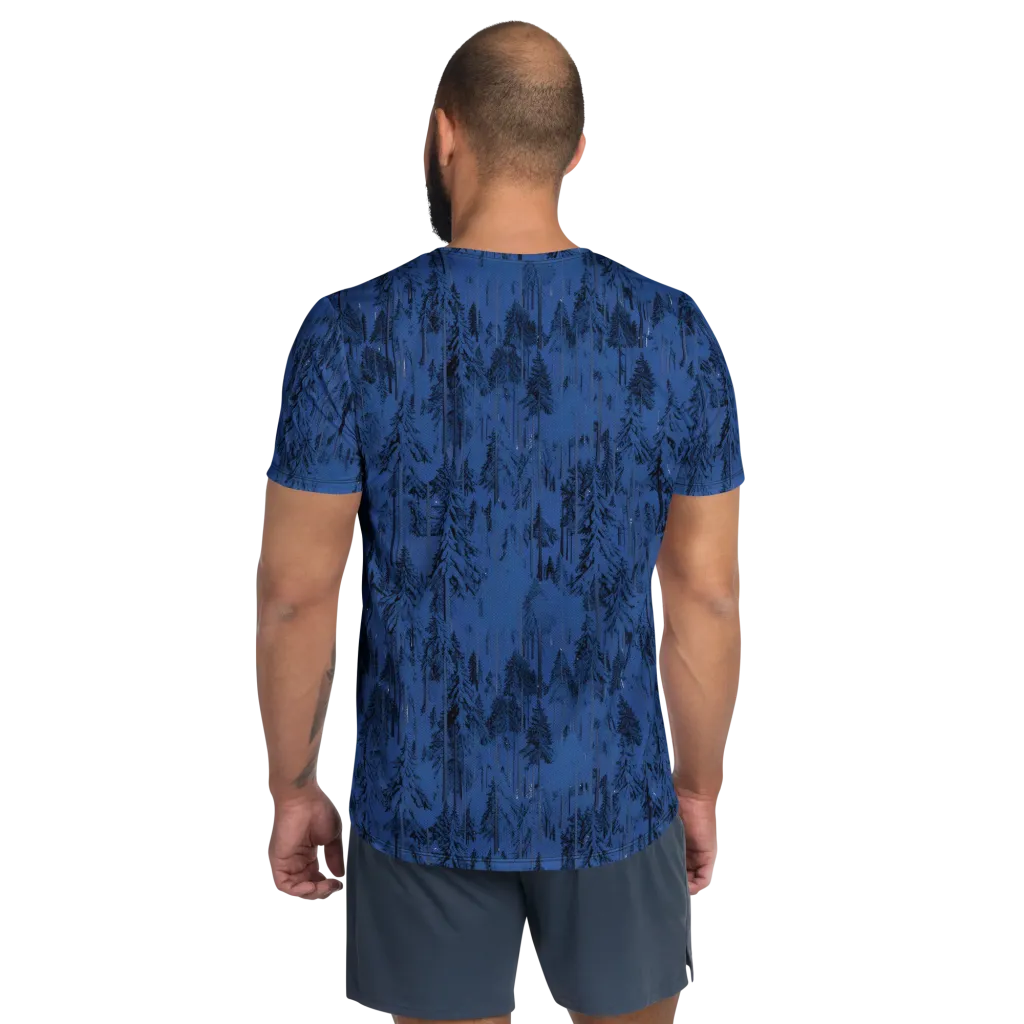 Bluewood Nocturne on Men's Athletic T-Shirt — Back