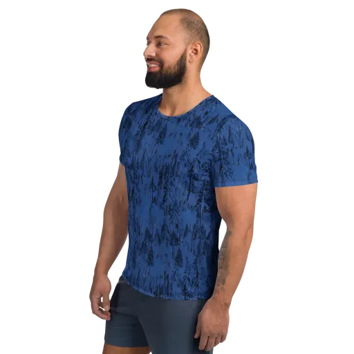 Bluewood Nocturne on a Men's Athletic T-Shirt