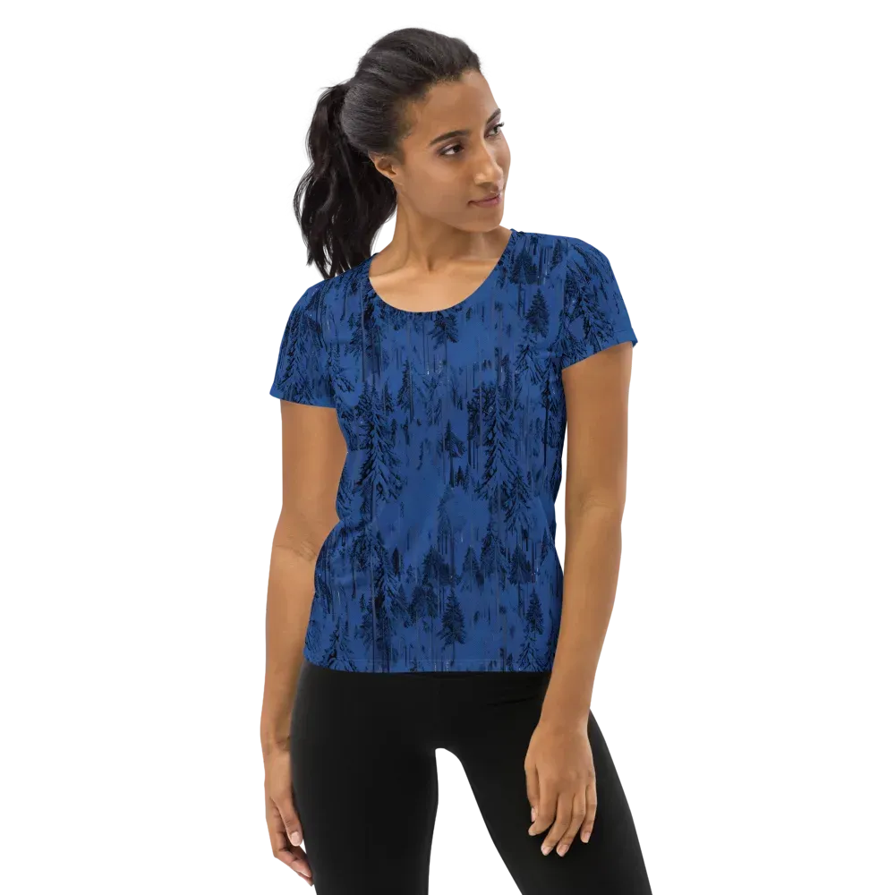 Bluewood Nocturne on Women's Athletic T-Shirt — Front