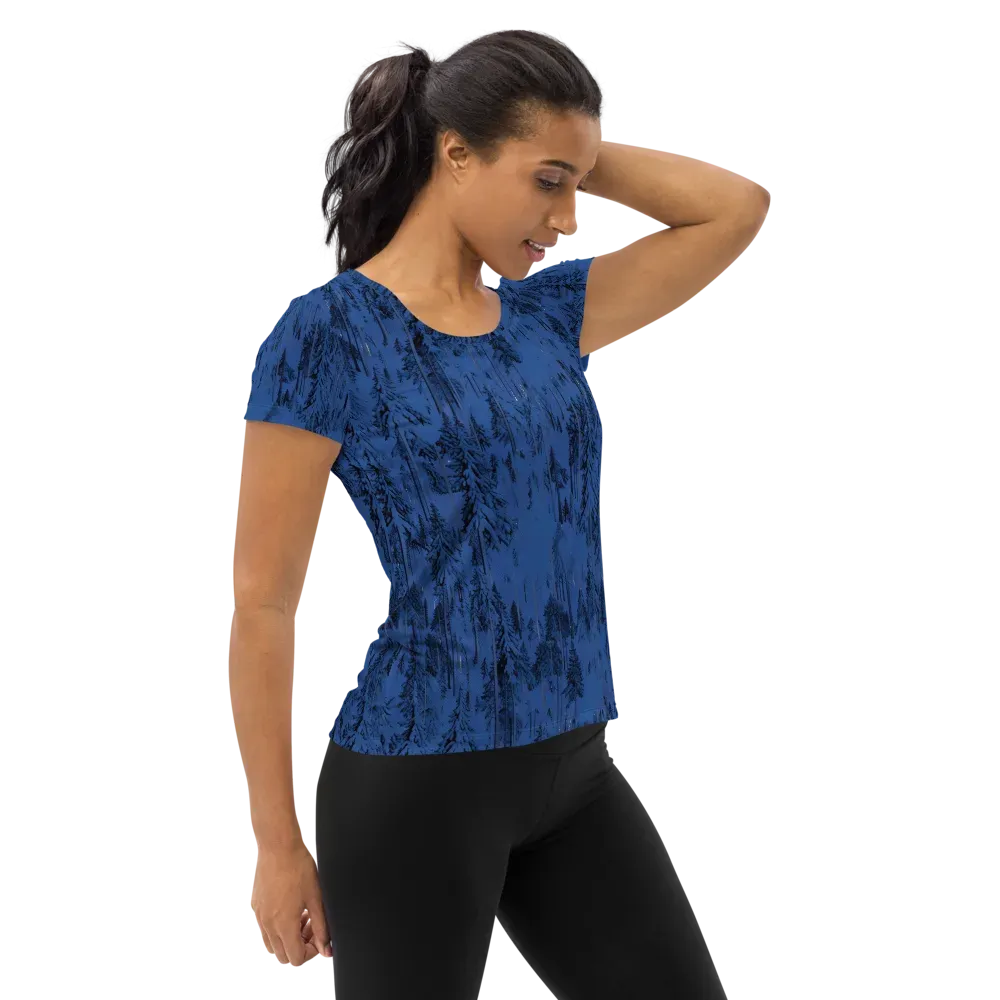 Bluewood Nocturne on Women's Athletic T-Shirt — Right