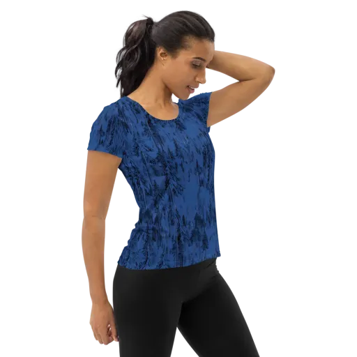Bluewood Nocturne Women's Athletic T-Shirt on model