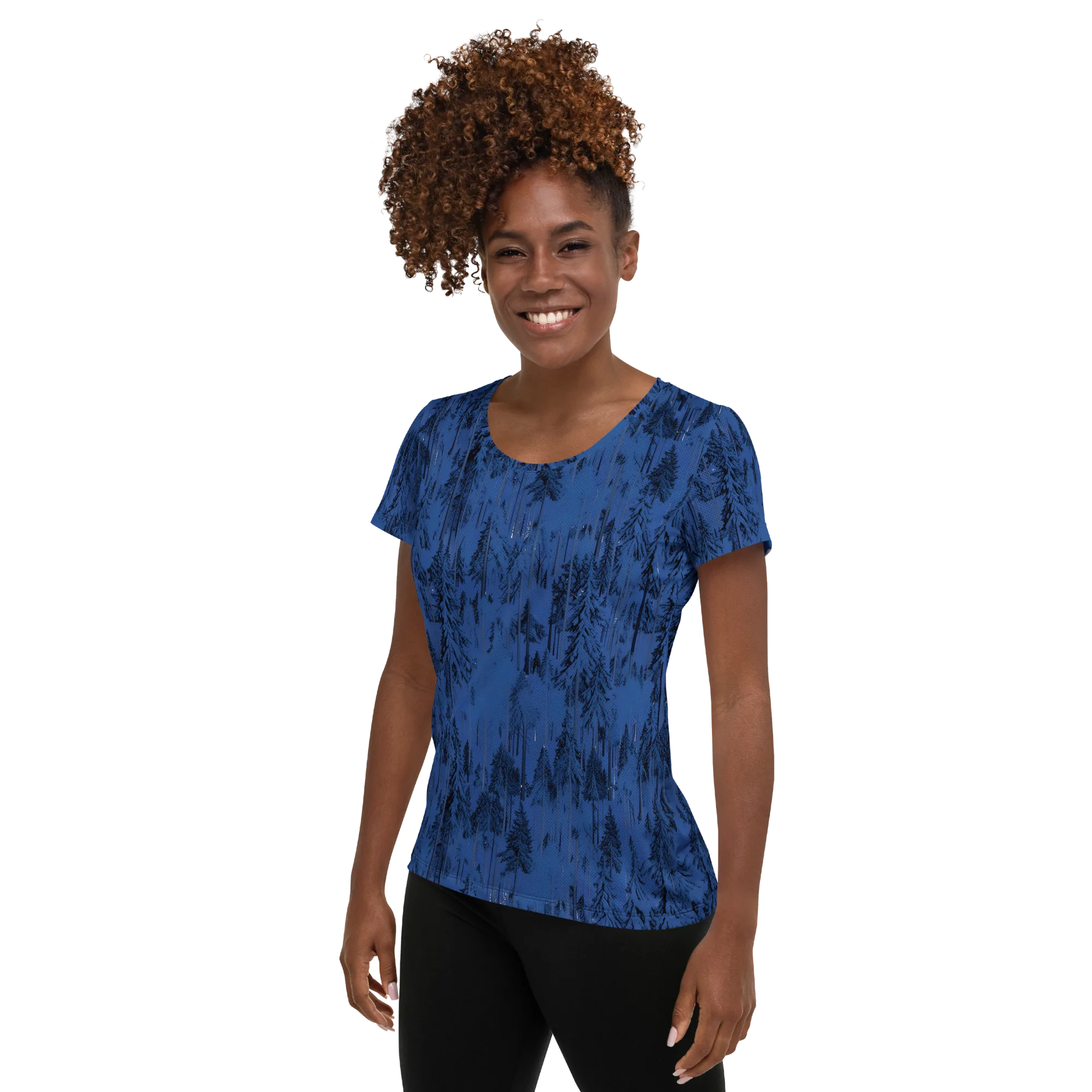 Bluewood Nocturne on Women's Athletic T-Shirt — Left