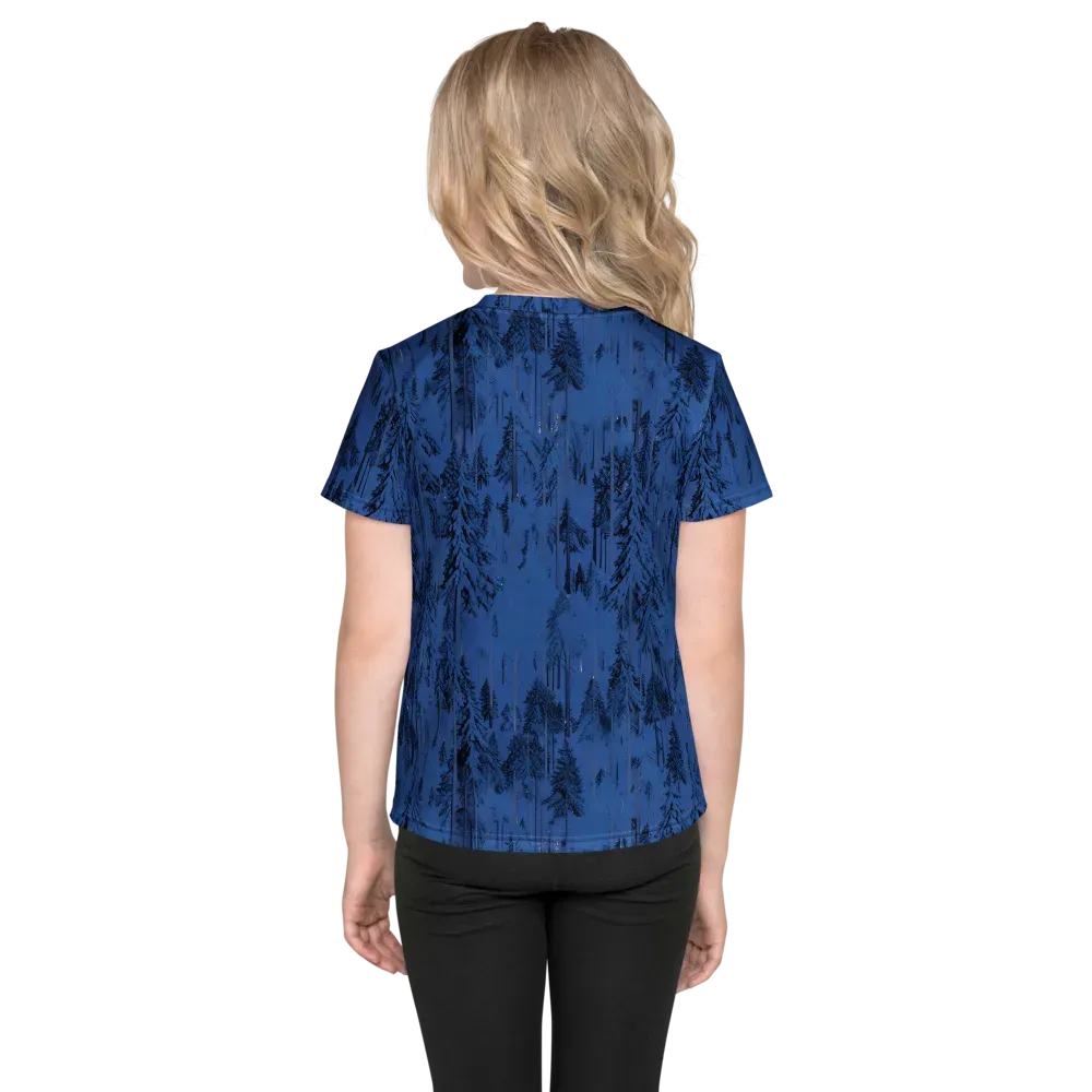 Bluewood Nocturne on Kids Crew Neck T-Shirt — Back