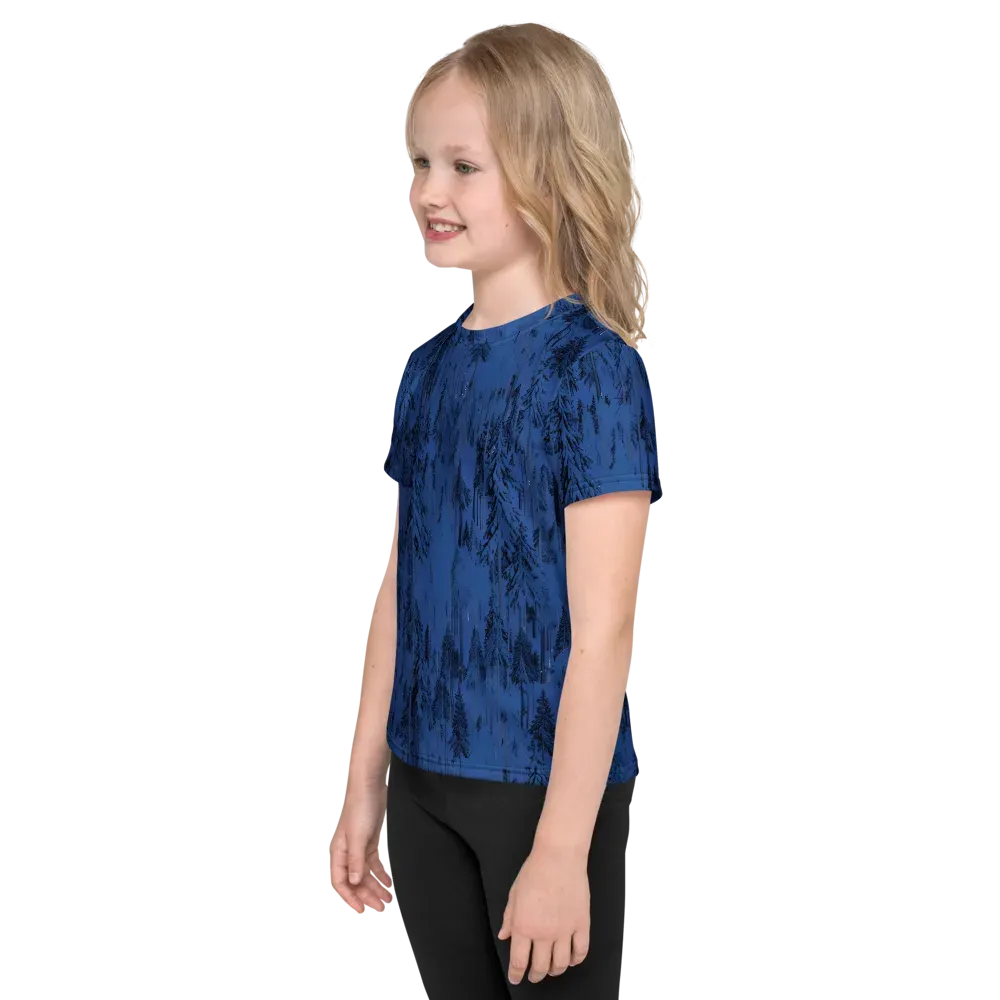 Bluewood Nocturne on Kids Crew Neck T-Shirt — Left