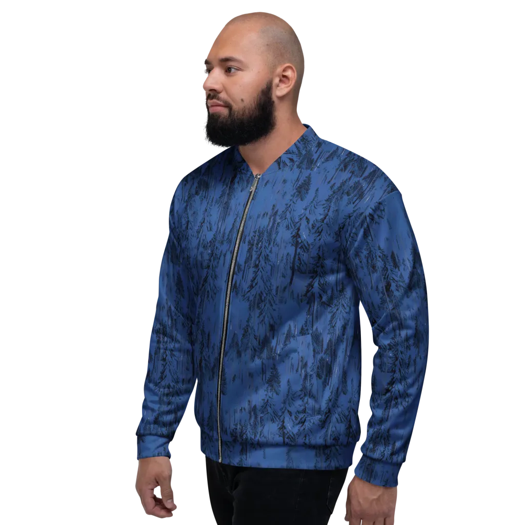 Bluewood Nocturne on Bomber Jacket — Left
