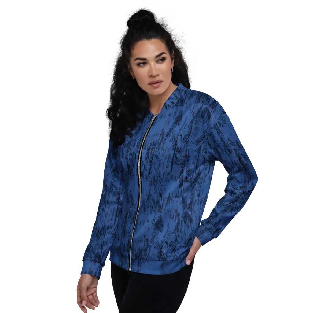 Bluewood Nocturne on Bomber Jacket — Left