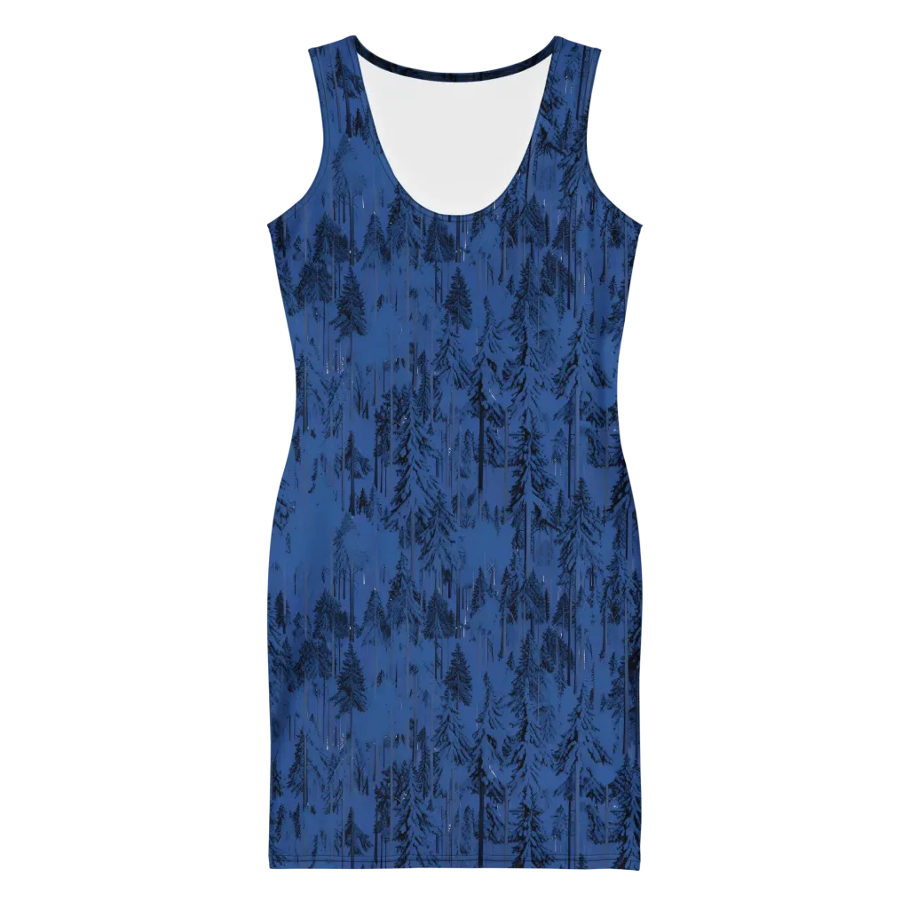 Bluewood Nocturne on Bodycon Dress — Front