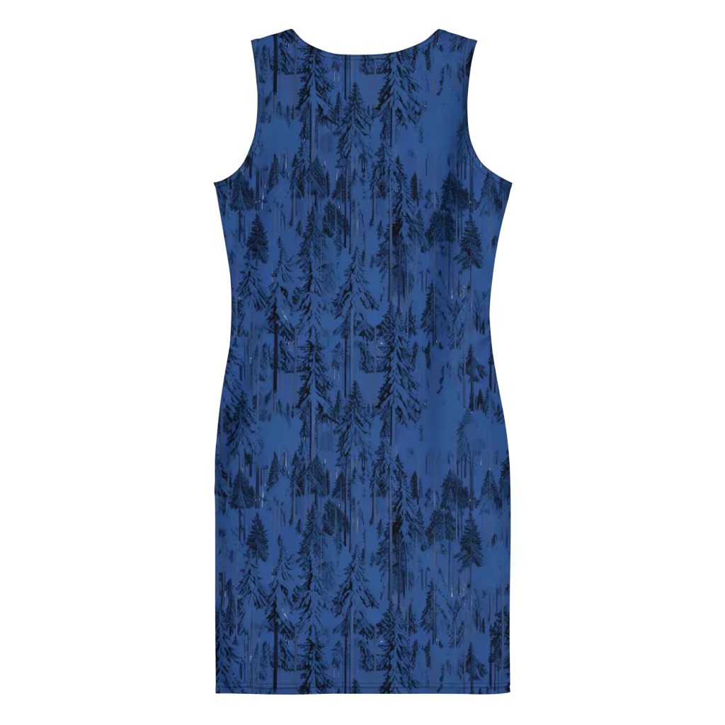Bluewood Nocturne on Bodycon Dress — Back