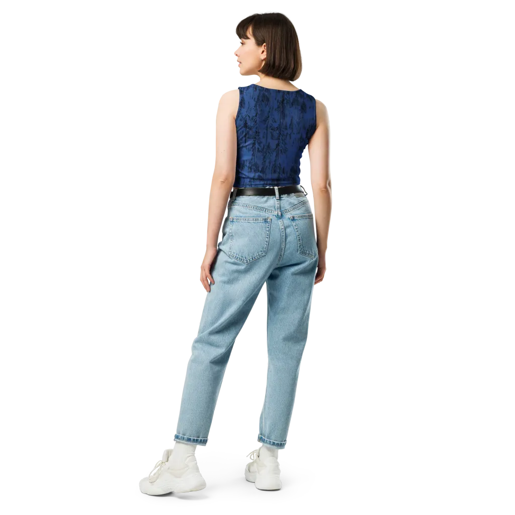 Bluewood Nocturne on Crop Top — Back