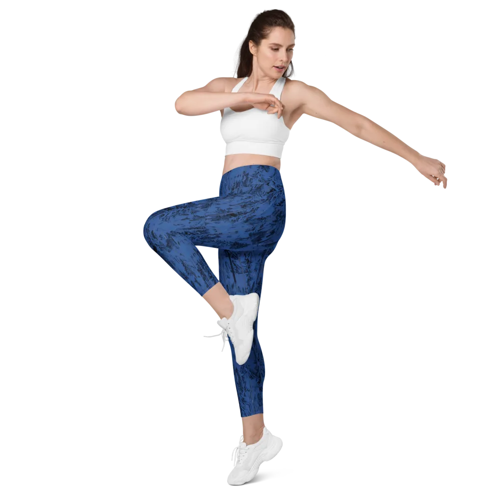 Bluewood Nocturne on Leggings with Pockets — Left Front