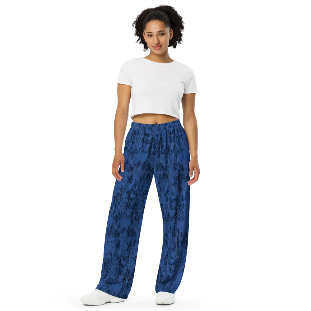Bluewood Nocturne on Wide-Leg Pants — Front