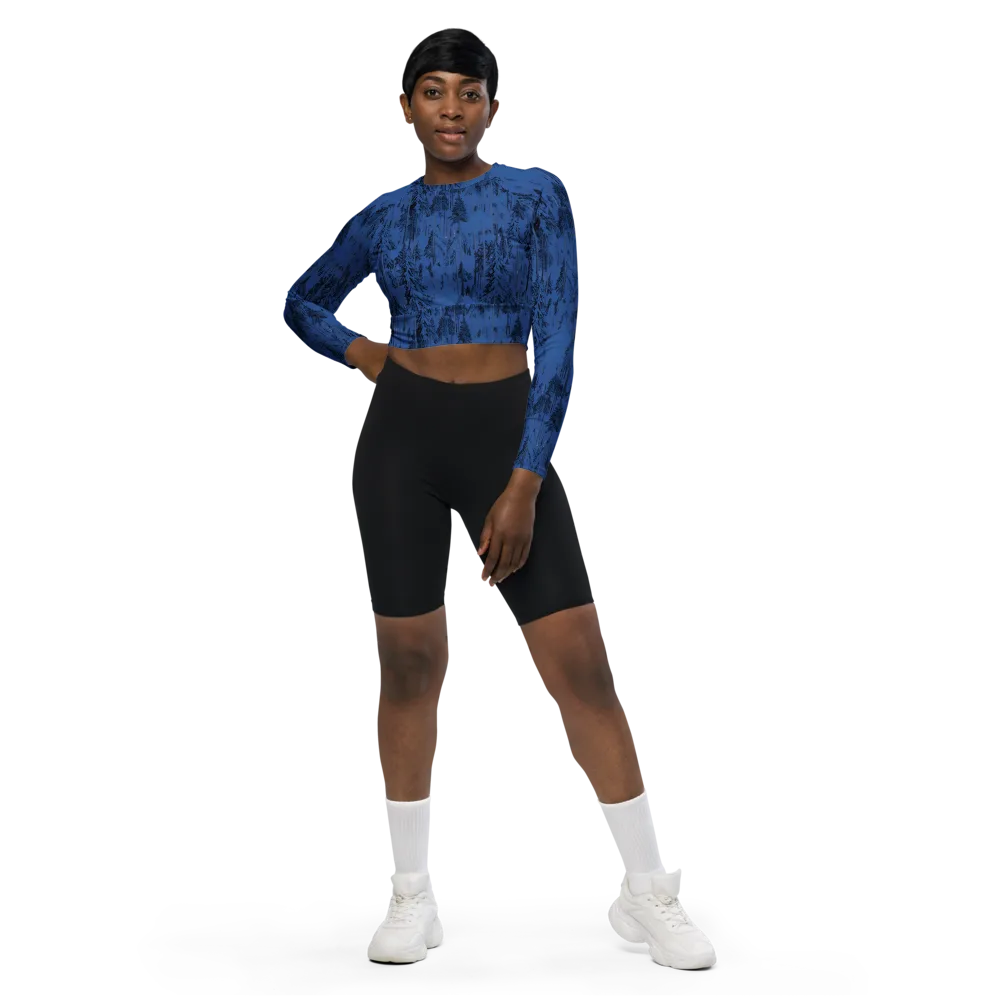 Bluewood Nocturne on Long Sleeve Crop Top — Front