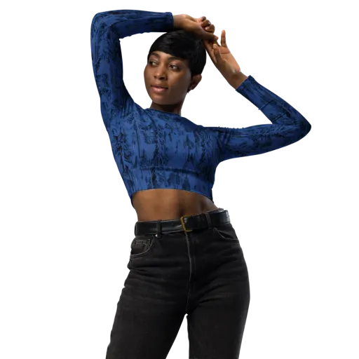 Bluewood Nocturne on a Long Sleeve Crop Top