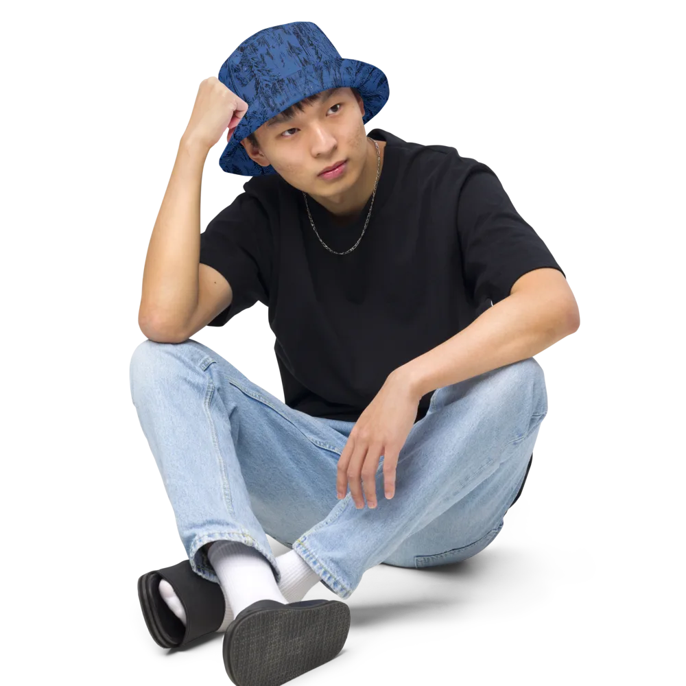 Bluewood Nocturne on Reversible Bucket Hat — Front 2 Inside