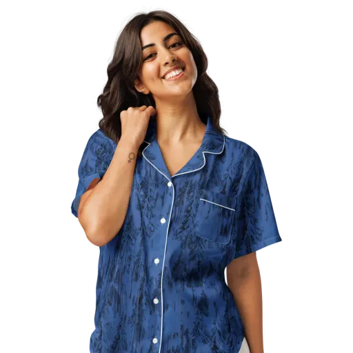Bluewood Nocturne on a Women's Short Sleeve Pajama Top