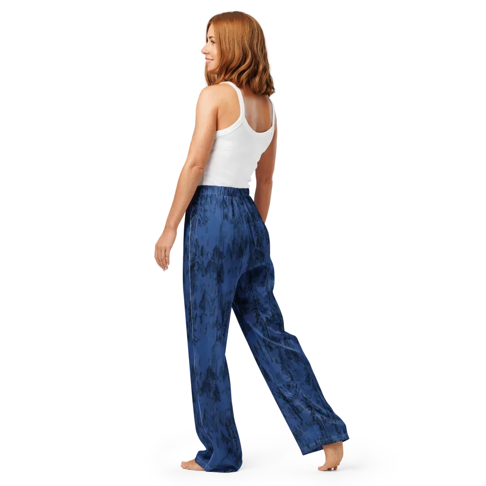 Bluewood Nocturne on Women's Pajama Pants — Back