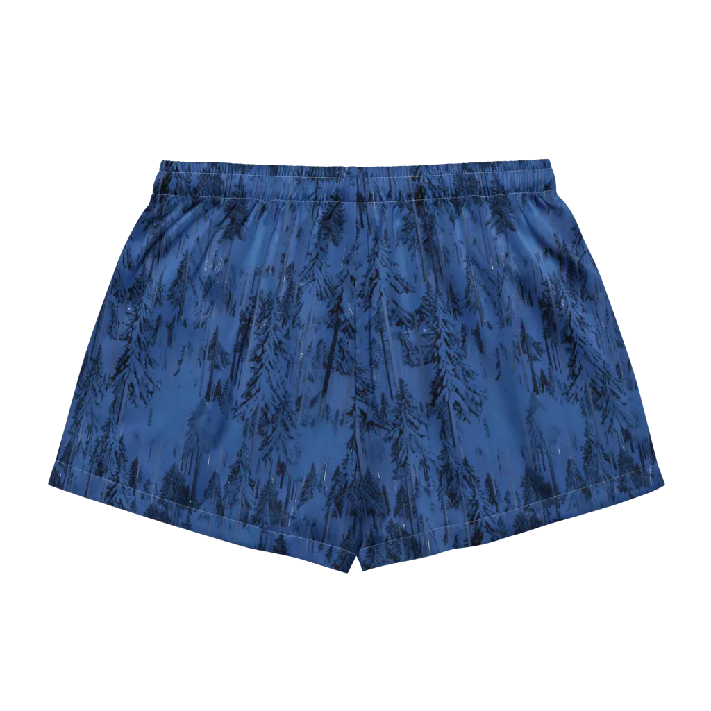 Bluewood Nocturne on Women's Pajama Shorts — Back