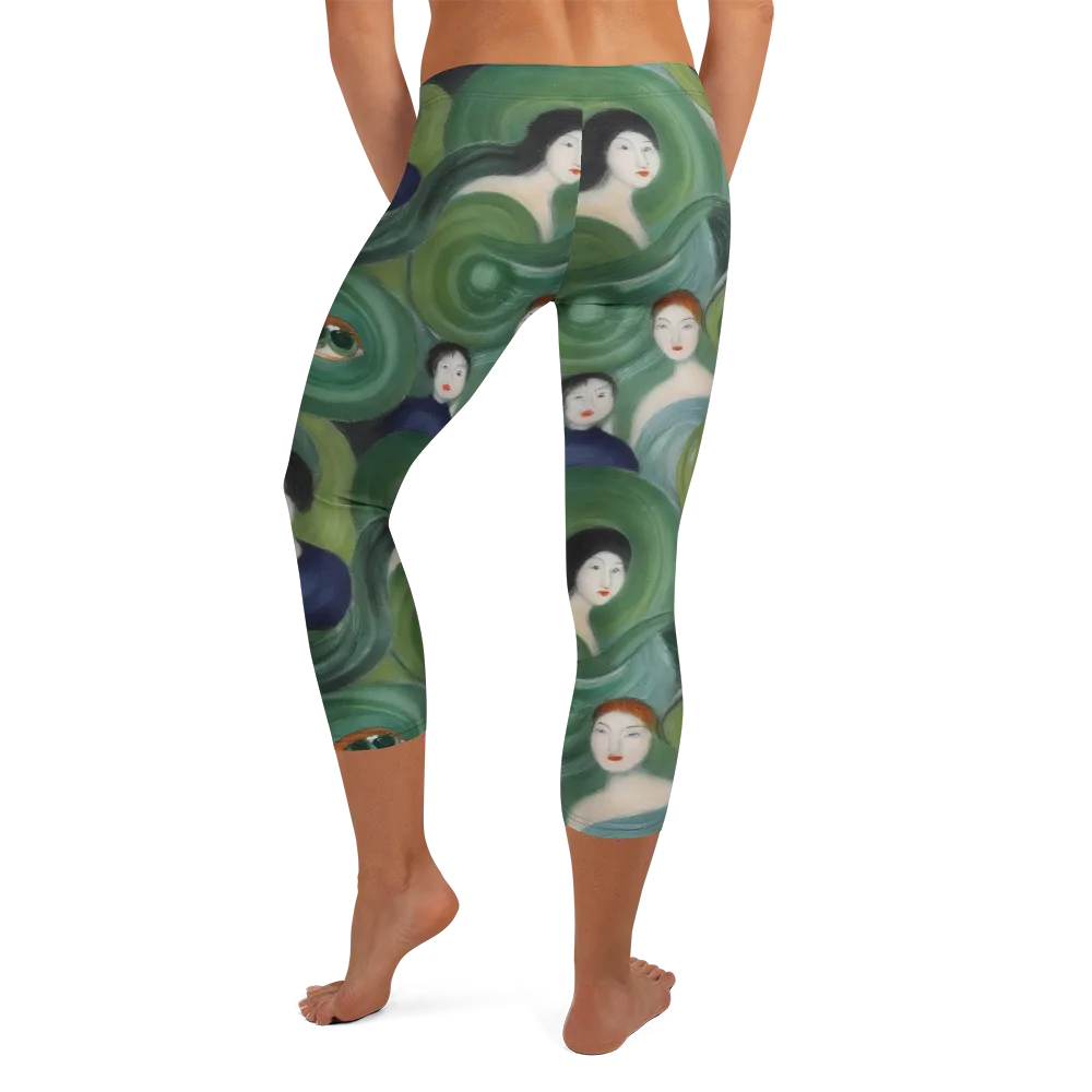 Emerald Reverie on Capri Leggings — Back