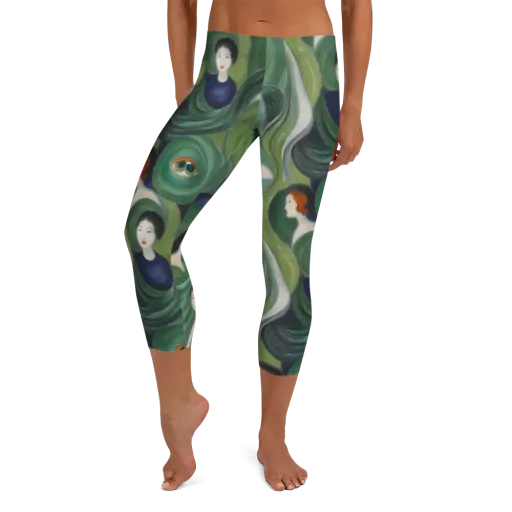 Emerald Reverie on a Capri Leggings