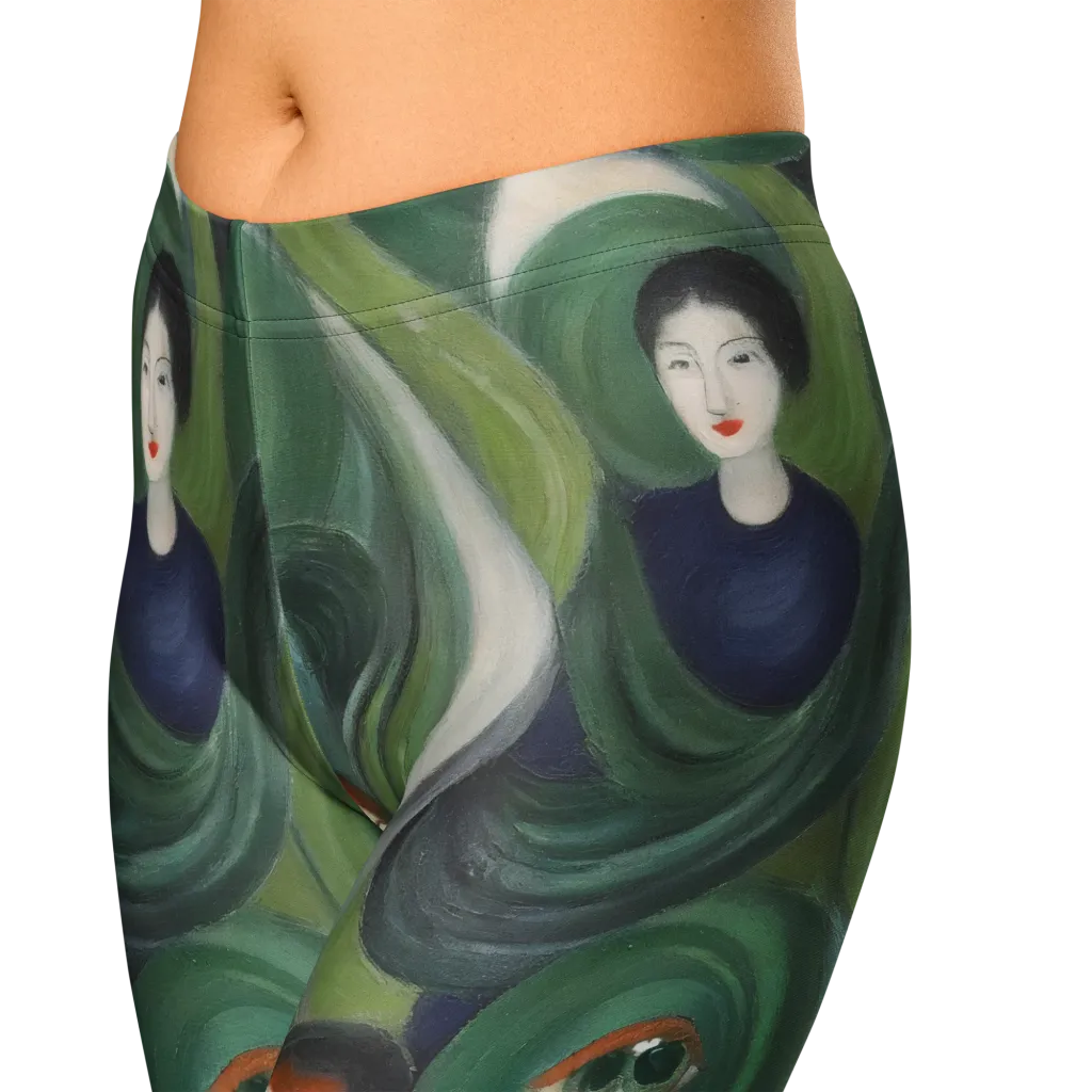 Emerald Reverie on Capri Leggings — Zoomed-in