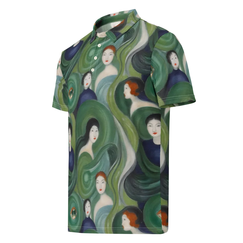 Emerald Reverie on Men's Slim Fit Polo Shirt — Left Front