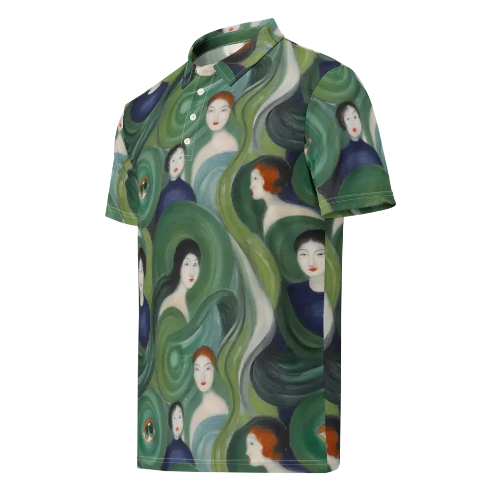 Emerald Reverie on Men's Slim Fit Polo Shirt — Left Front