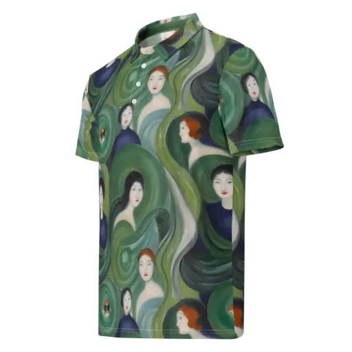 Emerald Reverie on a Men's Slim Fit Polo Shirt