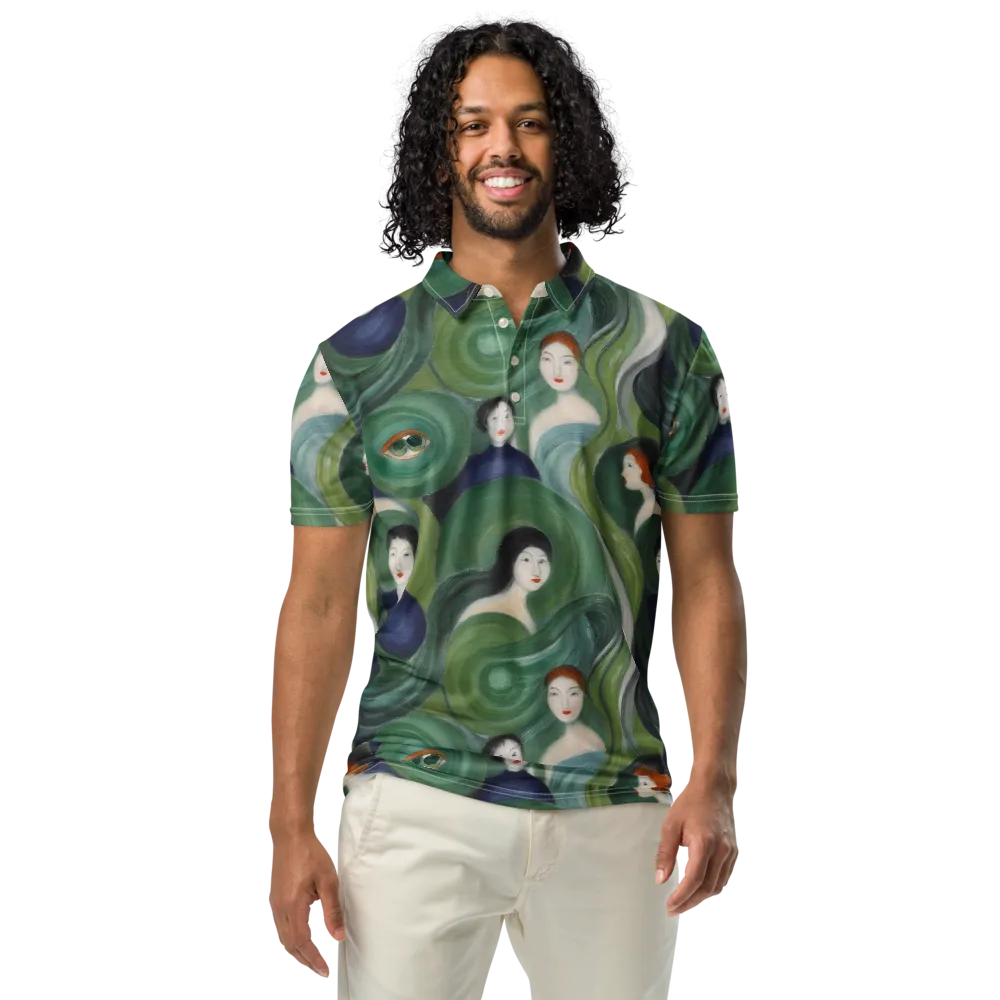 Emerald Reverie on Men's Slim Fit Polo Shirt — Front