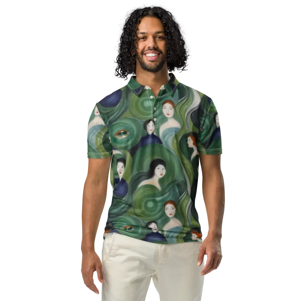 Emerald Reverie on Men's Slim Fit Polo Shirt — Front