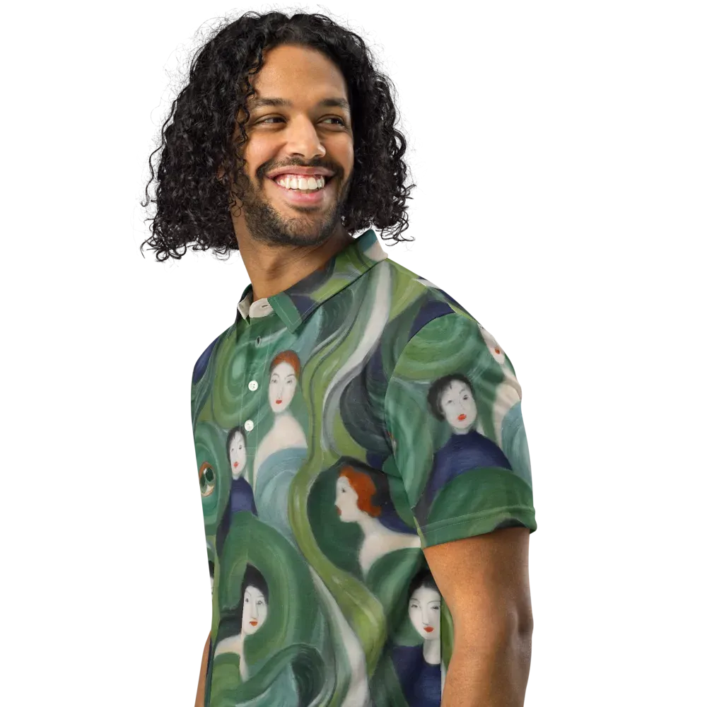 Emerald Reverie on Men's Slim Fit Polo Shirt — Left Front