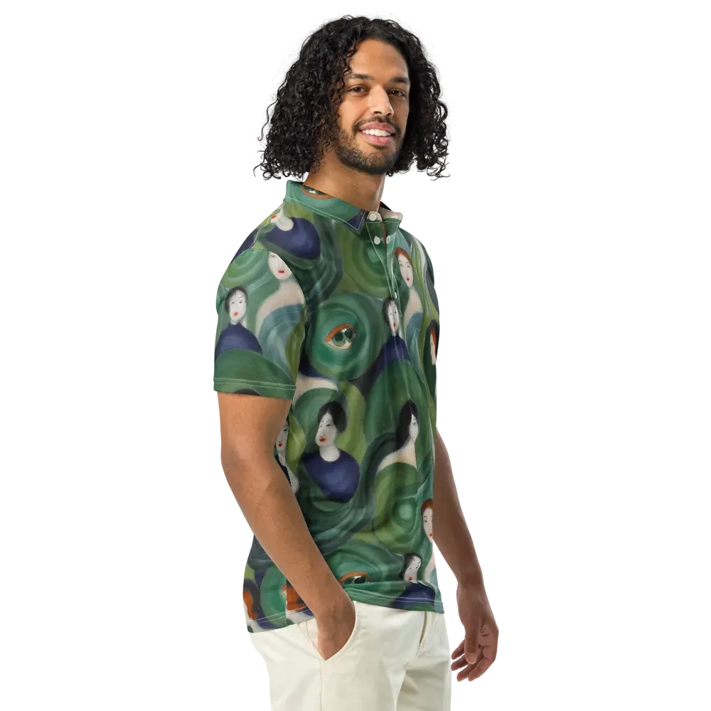 Emerald Reverie on Men's Slim Fit Polo Shirt — Right Front