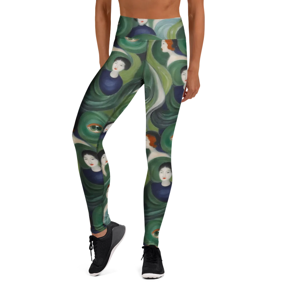Emerald Reverie on Yoga Leggings — Front