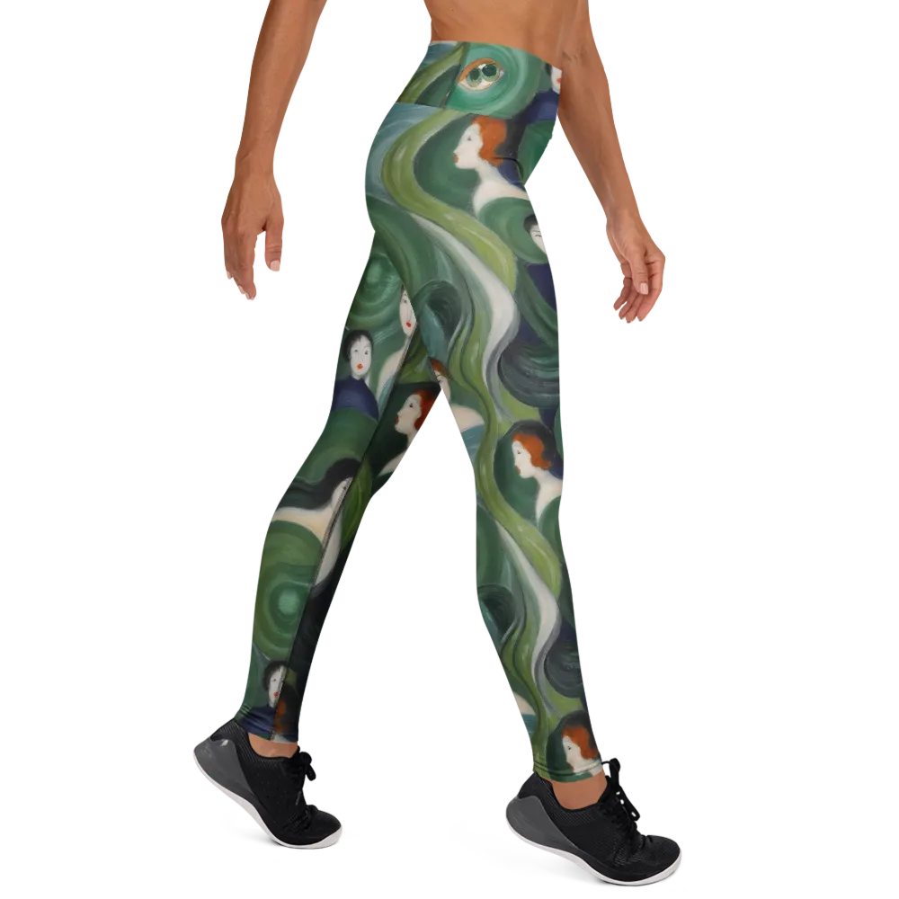 Emerald Reverie on Yoga Leggings — Right