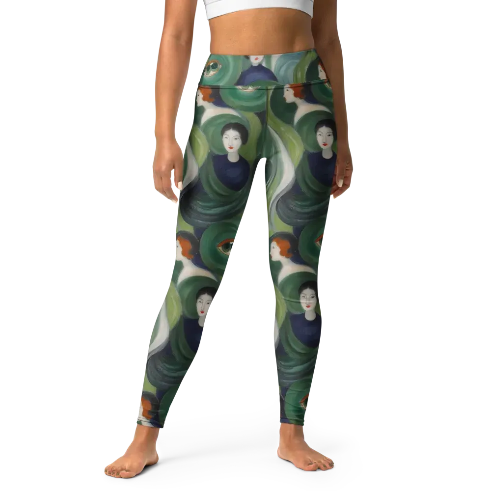 Emerald Reverie on Yoga Leggings — Front