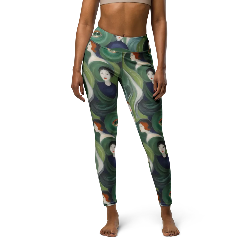 Emerald Reverie on Yoga Leggings — Front